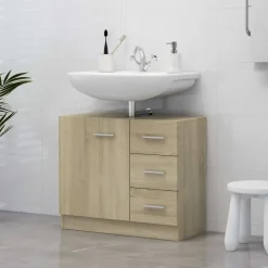 vidaXL - Wastafelkast - Bruin - Bewerkt hout Outlet