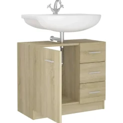 vidaXL - Wastafelkast - Bruin - Bewerkt hout Outlet