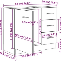 vidaXL - Wastafelkast - Bruin - Bewerkt hout Outlet