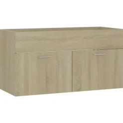 vidaXL - Wastafelkast - Bruin - Bewerkt hout - 90 x 38.5 x 46 cm Clearance