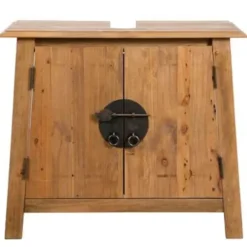 vidaXL - Wastafelkast - Bruin - Grenenhout Online