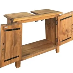 vidaXL - Wastafelkast - Bruin - Grenenhout Online