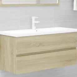 vidaXL - Wastafelkast - Bruin - Bewerkt hout - 100 x 38.5 x 45 cm Hot