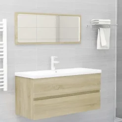 vidaXL - Wastafelkast - Bruin - Bewerkt hout - 100 x 38.5 x 45 cm Hot