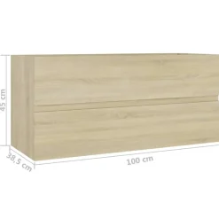 vidaXL - Wastafelkast - Bruin - Bewerkt hout - 100 x 38.5 x 45 cm Hot