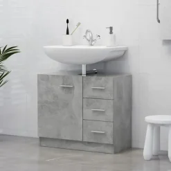 vidaXL - Wastafelkast - Grijs - Bewerkt hout Sale