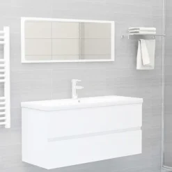 vidaXL - Wastafelkast - Wit - Bewerkt hout - 100 x 38.5 x 45 cm New