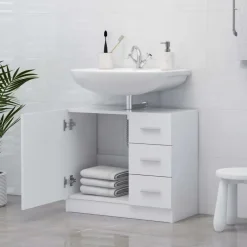 vidaXL - Wastafelkast - Wit - Bewerkt hout