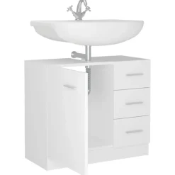 vidaXL - Wastafelkast - Wit - Bewerkt hout