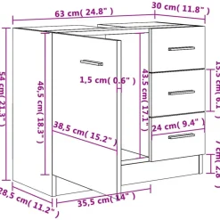 vidaXL - Wastafelkast - Wit - Bewerkt hout