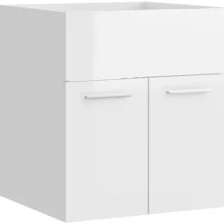 vidaXL - Wastafelkast - Wit - Bewerkt hout - 41 x 38.5 x 46 cm Clearance