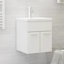 vidaXL - Wastafelkast - Wit - Bewerkt hout - 41 x 38.5 x 46 cm Clearance