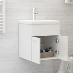 vidaXL - Wastafelkast - Wit - Bewerkt hout - 41 x 38.5 x 46 cm Clearance