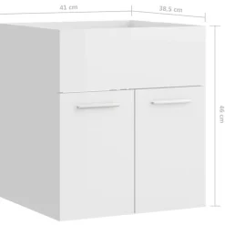 vidaXL - Wastafelkast - Wit - Bewerkt hout - 41 x 38.5 x 46 cm Clearance
