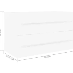 vidaXL - Wastafelkast - Wit - Bewerkt hout - 80 x 38.5 x 48 cm Discount