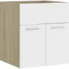 vidaXL - Wastafelkast - Wit - Bewerkt hout - 41 x 38.5 x 46 cm Online