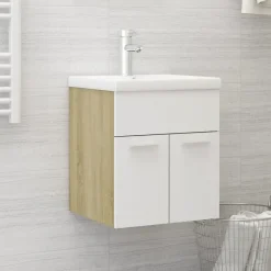 vidaXL - Wastafelkast - Wit - Bewerkt hout - 41 x 38.5 x 46 cm Online