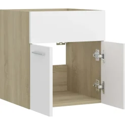 vidaXL - Wastafelkast - Wit - Bewerkt hout - 41 x 38.5 x 46 cm Online