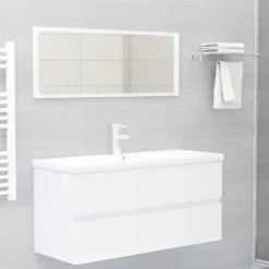 vidaXL - Wastafelkast - Wit - Bewerkt hout - 100 x 38.5 x 45 cm Hot