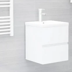 vidaXL - Wastafelkast - Wit - Bewerkt hout - 41 x 38.5 x 45 cm Hot