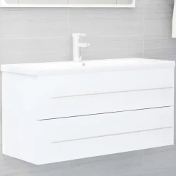 vidaXL - Wastafelkast - Wit - Bewerkt hout - 100 x 38.5 x 48 cm New