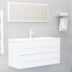 vidaXL - Wastafelkast - Wit - Bewerkt hout - 100 x 38.5 x 48 cm New