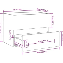 vidaXL - Wastafelkast - Wit - Bewerkt hout - 60 x 38.5 x 45 cm Sale