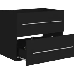 vidaXL - Wastafelkast - Zwart - Bewerkt hout - 60 x 38.5 x 48 cm Discount
