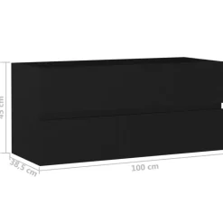 vidaXL - Wastafelkast - Zwart - Bewerkt hout - 100 x 38.5 x 45 cm Outlet