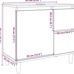 vidaXL - Wastafelonderkast met 1 deur 2 lades - Wit - Hout - 65x33x60 cm Clearance