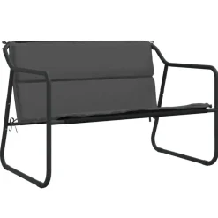 vidaXL - 2-zits Tuinbank met kussen antracietkleurig - staal - 110x70x74 cm Online