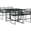 vidaXL - 4-zits Tuinset - Inklapbaar - Zwart - PE rattan - 110x107 cm Discount