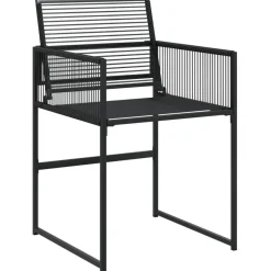 vidaXL - 4-zits Tuinset - Inklapbaar - Zwart - PE rattan - 110x107 cm Discount