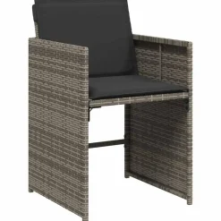 vidaXL - 8-zits Tuinset donkergrijs kussens - Grijs - PE rattan - 110x106 cm Online
