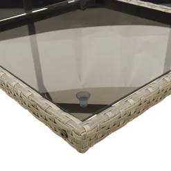 vidaXL - 8-zits Tuinset donkergrijs kussens - Grijs - PE rattan - 110x106 cm Online