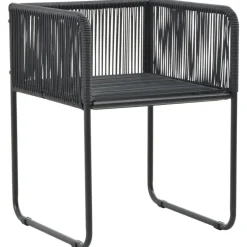 vidaXL - 4-zits Tuinset met kussens - Zwart PE rattan en staal - 160x80 cm Online