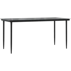 vidaXL - 4-zits Tuinset met kussens - Zwart PE rattan en staal - 160x80 cm Online