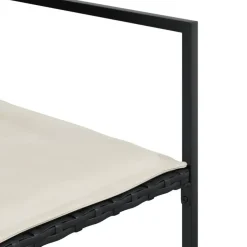 vidaXL - 4-zits Tuinset wit kussens - Inklapbaar - Zwart PE rattan - 110x107 cm Outlet