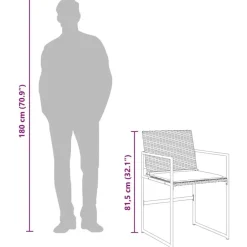 vidaXL - 4-zits Tuinset wit kussens - Inklapbaar - Zwart PE rattan - 110x107 cm Outlet