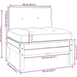 vidaXL - 2-zitsbank - Wit - Grenenhout