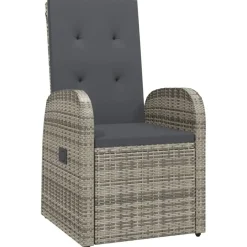 vidaXL - Zitstoel - Grijs - Poly rattan - 2 stuks Outlet