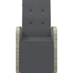 vidaXL - Zitstoel - Grijs - Poly rattan