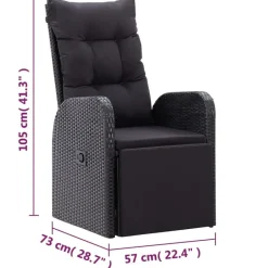 vidaXL - Zitstoel - Zwart - Poly rattan Outlet