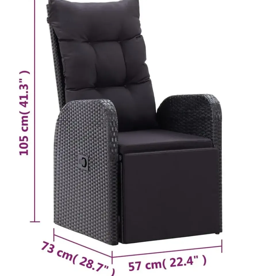 vidaXL - Zitstoel - Zwart - Poly rattan Outlet