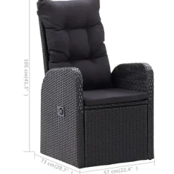 vidaXL - Zitstoel - Zwart - Poly rattan - 2 stuks Outlet