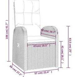 vidaXL - Zitstoel - Zwart - Poly rattan - 2 stuks Outlet