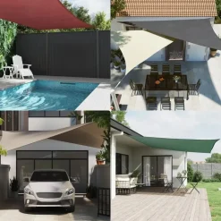 vidaXL - Zonnezeil - Antraciet - 3.5 x 3.5 x 4.9 m Outlet