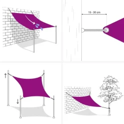 vidaXL - Zonnezeil - Antraciet - 5 x 5 x 5 m New