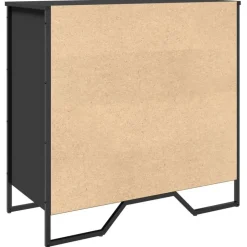 vidaXL - Zwart Schoenenkast met 4 vakken - Bewerkt hout en metaal - 80x38x78 cm Outlet