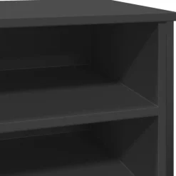 vidaXL - Zwart Schoenenkast met 4 vakken - Bewerkt hout en metaal - 80x38x78 cm Outlet